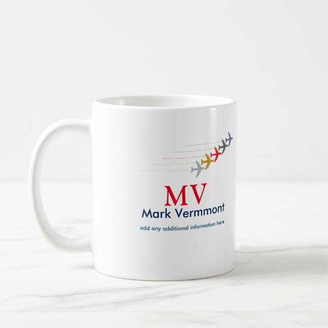 skapa snyggt-pilot, monogrammat kaffe mugg (Vänster)