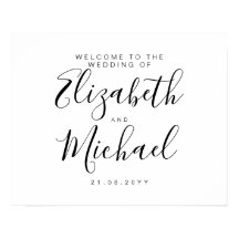 Skapa svart vit välkomstskylt för Bröllop