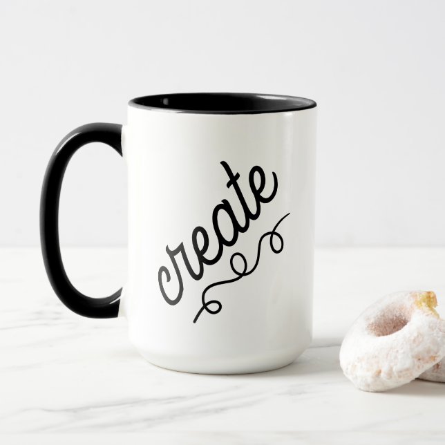 Skapa Swirl Black and White Coffee Mugg (Med munk)