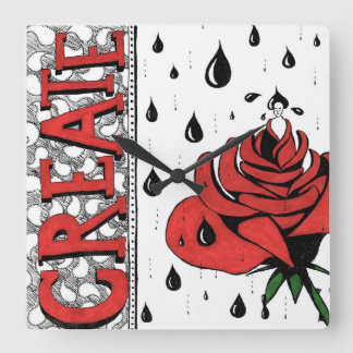 Skapa tar tid på fyrkantig klocka