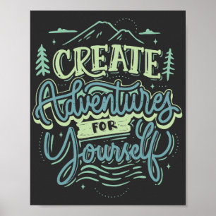 skapa typografi av äventyr vintage stil poster