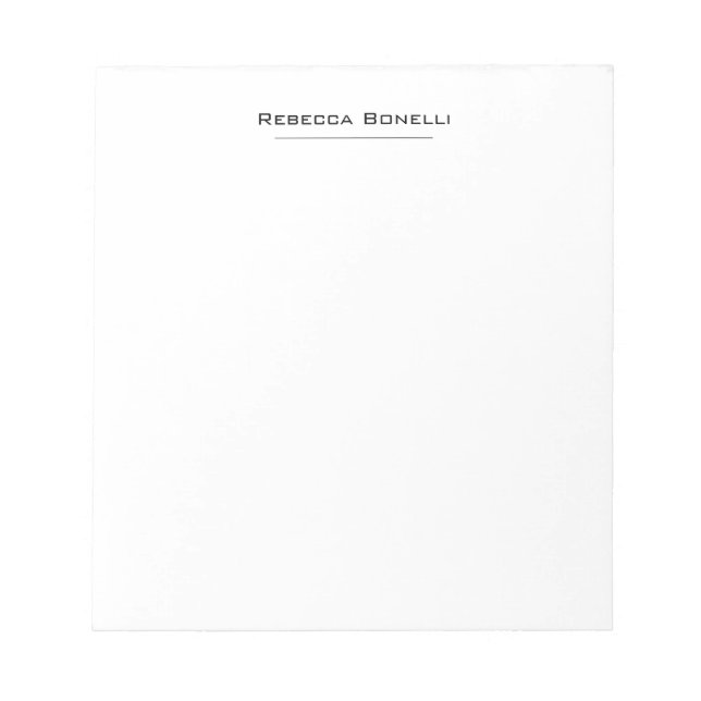 Skapa Unik Modern Minimalist Enkel Vit Anteckningsblock (Framsida)