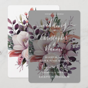 Skapa Vintagen Lily Flower Bouquet Inbjudningar