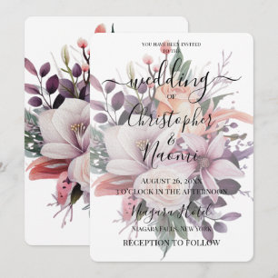 Skapa Vintagen Lily Flower Bouquet Inbjudningar