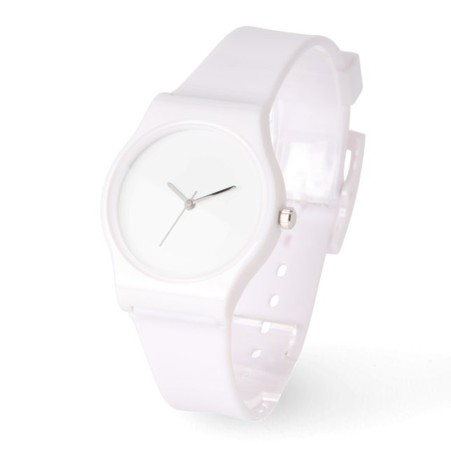 Skapa Vit silikonbevakning för egen design Armbandsur (Vinkel)