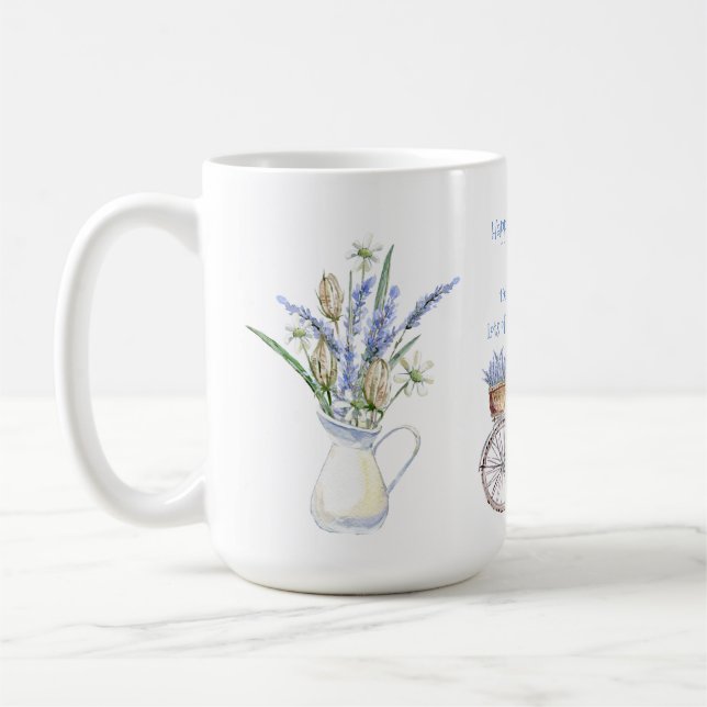 SKAPA YEAR BORN Birthday Gift Woman Lavender Blue Kaffemugg (Vänster)