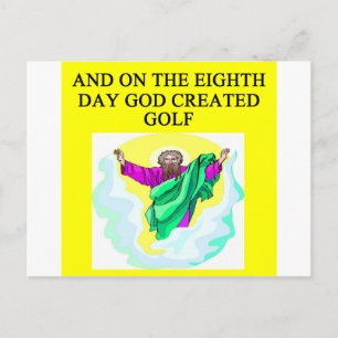 skapad golf vykort