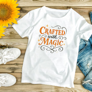 Skapad Med Magi Halloween Häxa Rolig T Shirt