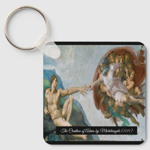 Skapande av Adam av Michelangelo Nyckelring