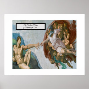 Skapande av Adam av Michelangelo Poster