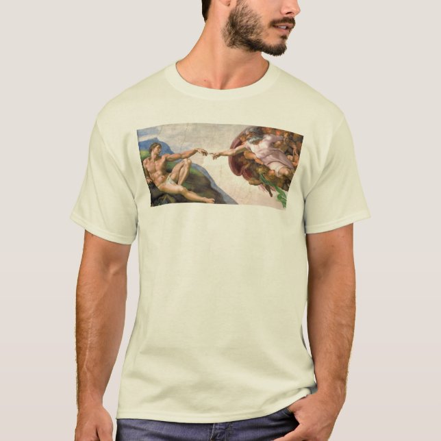 Skapande av Adam av Michelangelo T Shirt (Framsida)