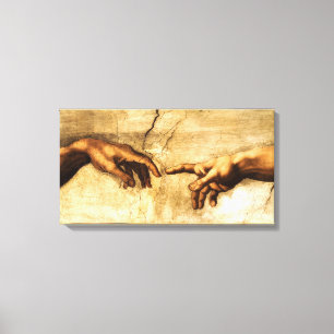 Skapande av Adam. Guds hand. Michelangelo Canvastryck