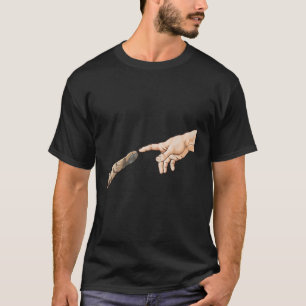 Skapande av Adam Händer Cat Michelangelo Touch of T Shirt