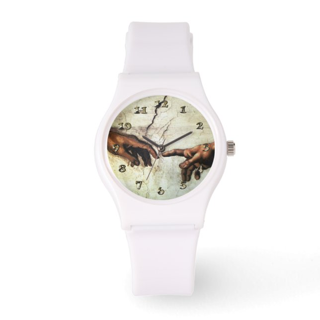 Skapande av Adam - Händer Michelangelo 1475 - 1564 Armbandsur (Framsida)