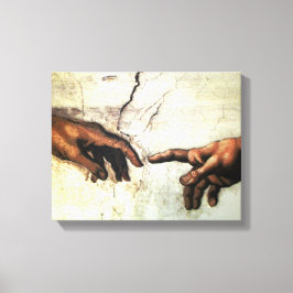 Skapande av Adam - Händer Michelangelo 1475 - 1564 Canvastryck