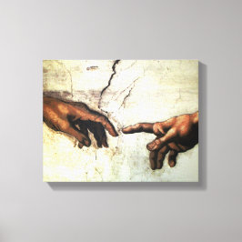 Skapande av Adam - Händer Michelangelo 1475 - 1564 Canvastryck