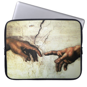 Skapande av Adam - Händer Michelangelo 1475 - 1564 Laptop Fodral