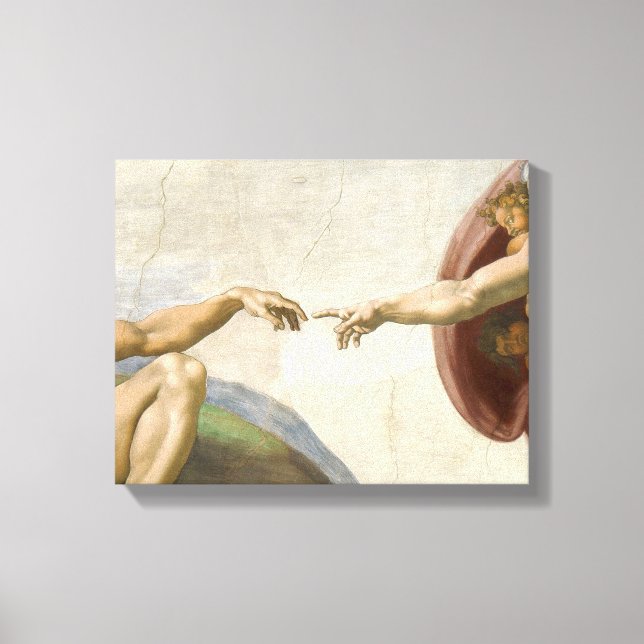 Skapande av Adam Händer - Michelangelo Canvastryck (Framsida)