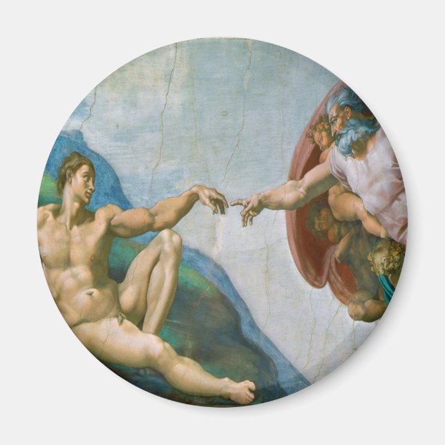 Skapande av Adam - Michelangelo 1475 - 1564 Magnet (Framsidan)