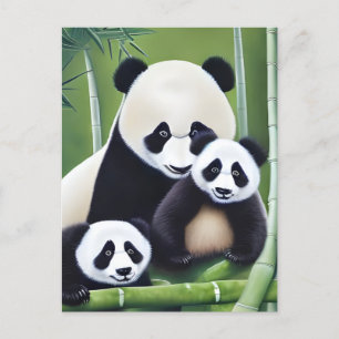 Skapande av akut Panda Mor och Unge AI Vykort