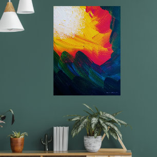 Skapande av ljus v 3 - Abstrakt Painting Sol Poster