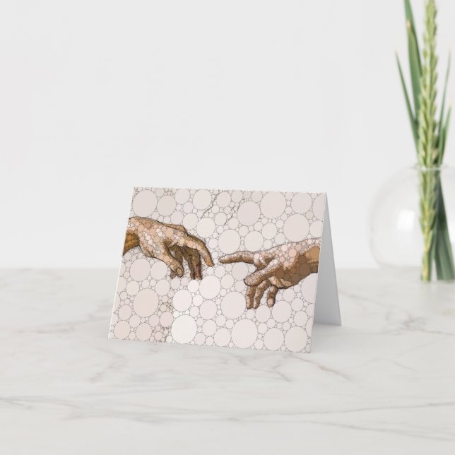 Skapandet av Adam, Händer av Efter Michelangelo Tack Kort (Framsida)