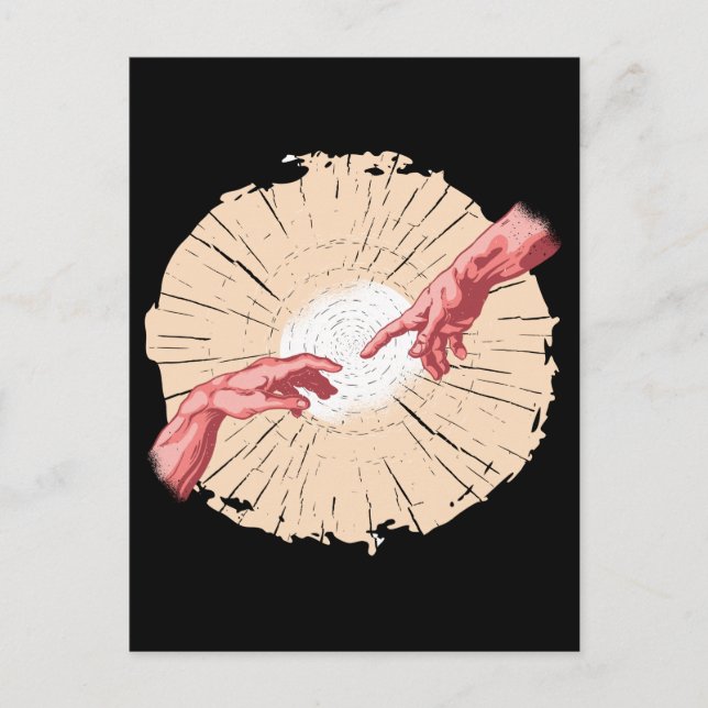 Skapandet av Adam Italiana Art Painting Vykort (Framsida)