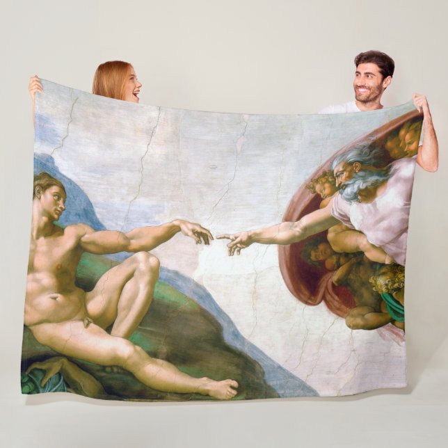 Skapandet av Adam, Michelangelo Fleecefilt (På plats)