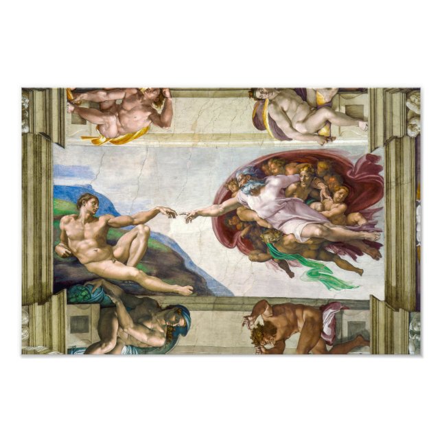 Skapandet av Adam | Michelangelo | Fototryck (Framsidan)