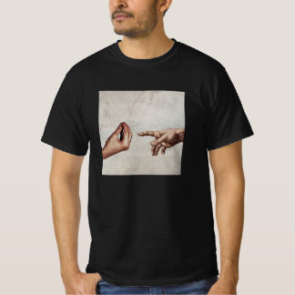 Skapandet av Adam - Michelangelo - Italienska Hand T Shirt