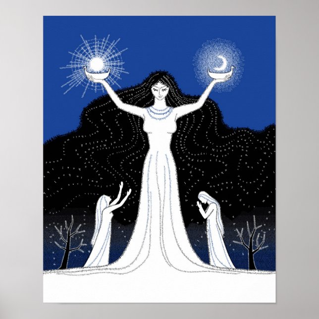 Skapandet av Sol och Måne poster (Framsidan)