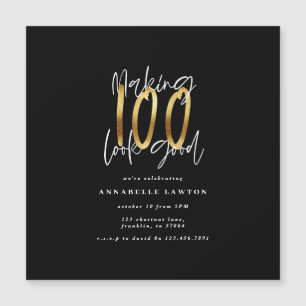 Skapar 100-bra guld födelsedagsinbjudan