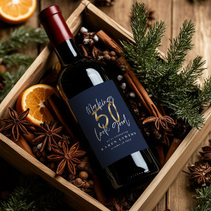 Skapar 50-bra guld födelsedag i vin vinflaska etikett