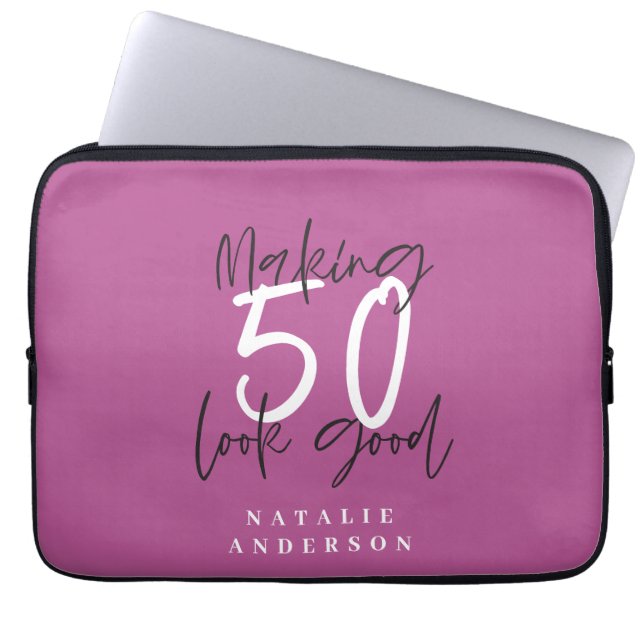 Skapar 50-bra guld födelsedagsfirande laptop fodral (Framsidan)