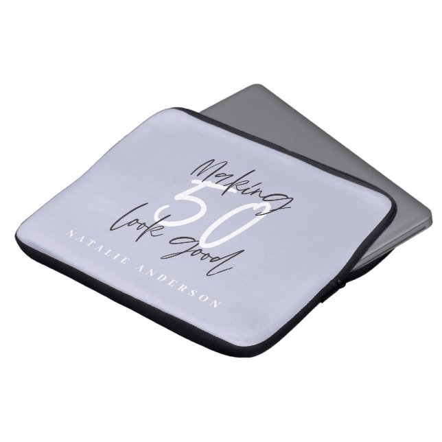 Skapar 50-bra guld födelsedagsfirande laptop fodral (Framsida topp)