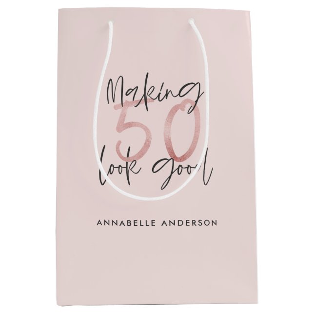 Skapar 50 bra rosa glitter födelsedag (Framsidan)