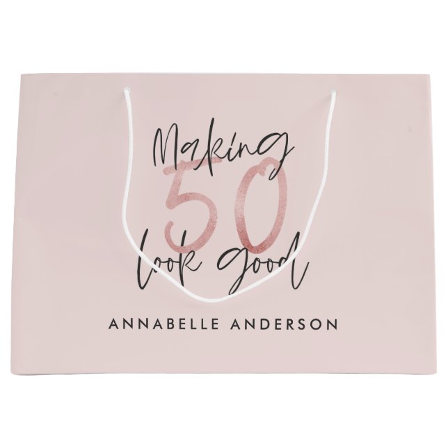 Skapar 50 bra rosa glitter födelsedag (Framsidan)