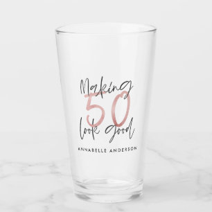 Skapar 50 bra rosa glitter födelsedag glaskopp