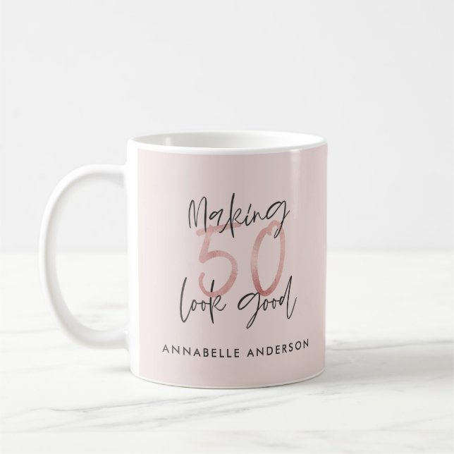 Skapar 50 bra rosa glitter födelsedag kaffemugg (Vänster)