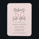 Skapar 50-bra rosa glitter födelsedag magnet<br><div class="desc">Skapar 50-bra  rosa glitter födelsedag. Modern text,  monokrom design. En del av en samling.</div>