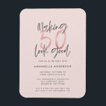 Skapar 50-bra rosa glitter födelsedag magnet<br><div class="desc">Skapar 50-bra  rosa glitter födelsedag. Modern text,  monokrom design. En del av en samling.</div>