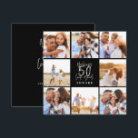 Skapar 50-bra svartfärgad fotolyfödelsedag för sil julkort<br><div class="desc">Fira din 60-årsdag i stil med den svarta och silver-effekten 60-årsdagen. En modern design med skripttext och fet grafik. Ändra färg för att anpassa. En del av en samling.</div>