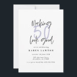 Skapar 50-brans födelsedagsinbjudan<br><div class="desc">Skapar 50-brans födelsedagsinbjudan. Modern text,  monokrom design. En del av en samling.</div>