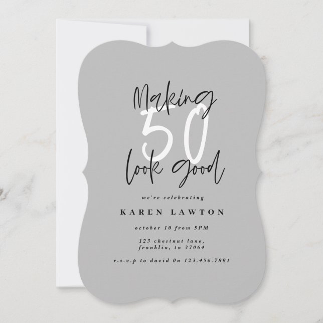 Skapar 50-brans födelsedagsinbjudan (Framsida)