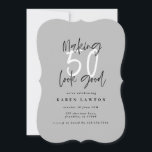 Skapar 50-brans födelsedagsinbjudan<br><div class="desc">Skapar 50-brans födelsedagsinbjudan. Modern text,  monokrom design. En del av en samling.</div>