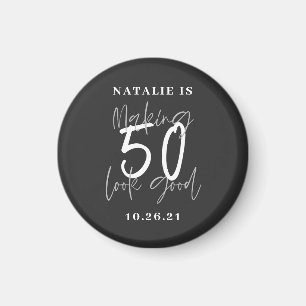 Skapar 50-brans personlig på födelsedagen magnet