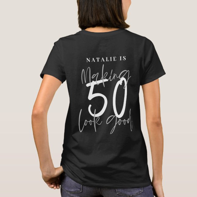 Skapar 50-brans personlig på födelsedagen t shirt (Baksida)