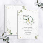 Skapar 50 Se Bra Grönt Guld Botaniska födelsedag Inbjudningar<br><div class="desc">Att vända femtio år är en otrolig prestation och den förtjänar att firas i stil! Den Skapar 50 Se Bra botaniska födelsedagsinbjudan är det perfekt sättet att göra just detta på. Den här eleganta, moderna inbjudan har en vacker botanisk design med grönt och faux guld-folie som lägger till en fet...</div>