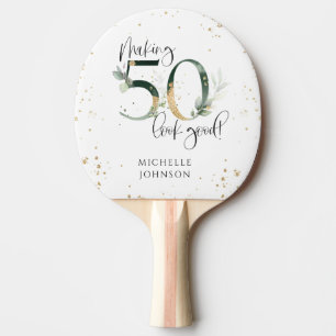 Skapar 50 Se Bra Grönt Guld Botaniska födelsedag Pingisracket