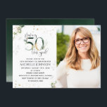 Skapar 50 Titta på Bra Guld-inbjudan till foto på<br><div class="desc">Att vända femtio år är en otrolig prestation och den förtjänar att firas i stil! Den Skapar 50 Se Bra Guld Grönt, botaniskt foto Birthday-inbjudan är det perfekt sättet att göra just det. Den här eleganta, moderna inbjudan har en vacker botanisk design med grönt och faux guld-folie som lägger till...</div>